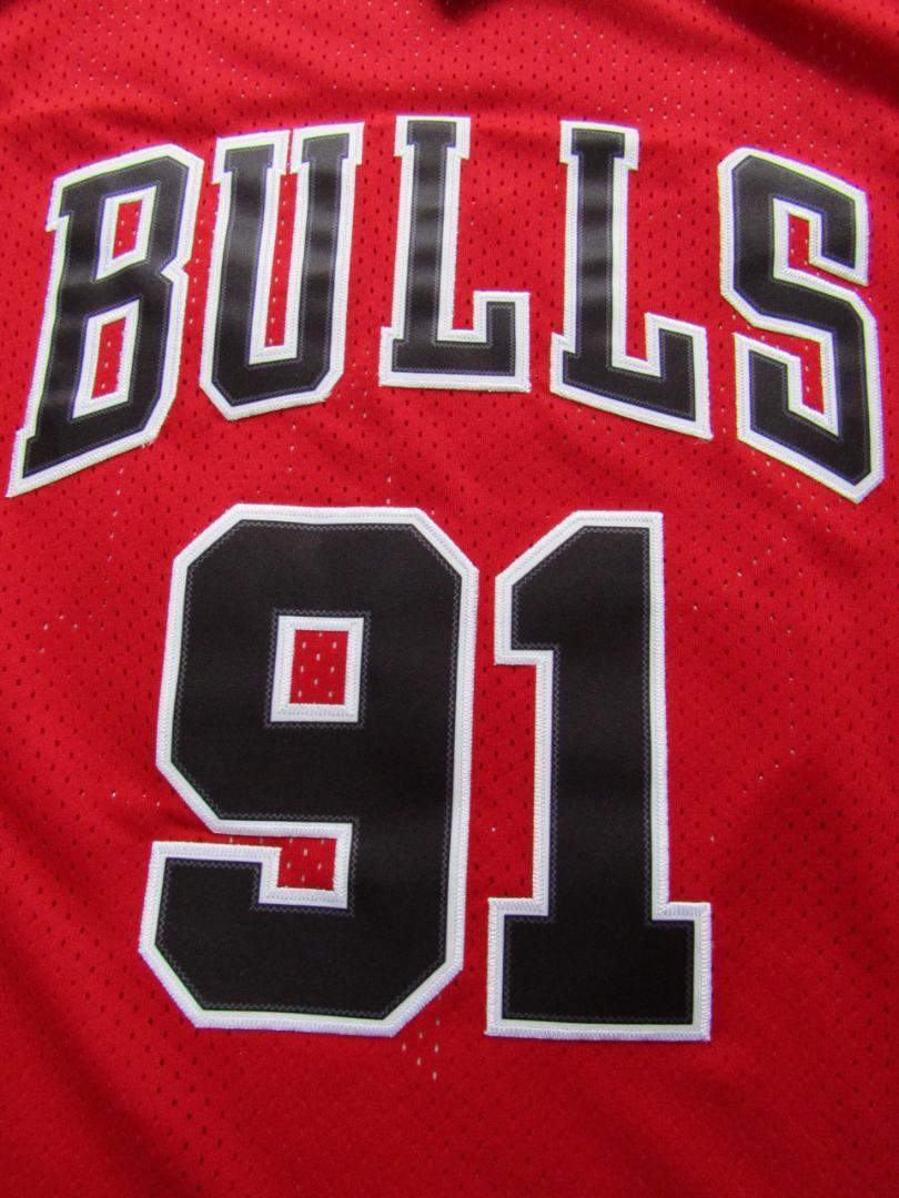 【新品】 NBA RODMAN #91 デニス・ロッドマン BULLS シカゴ・ブルズ ユニフォーム ゲームシャツ　ジャージ　刺繍　マイケル・ジョーダン L_画像5