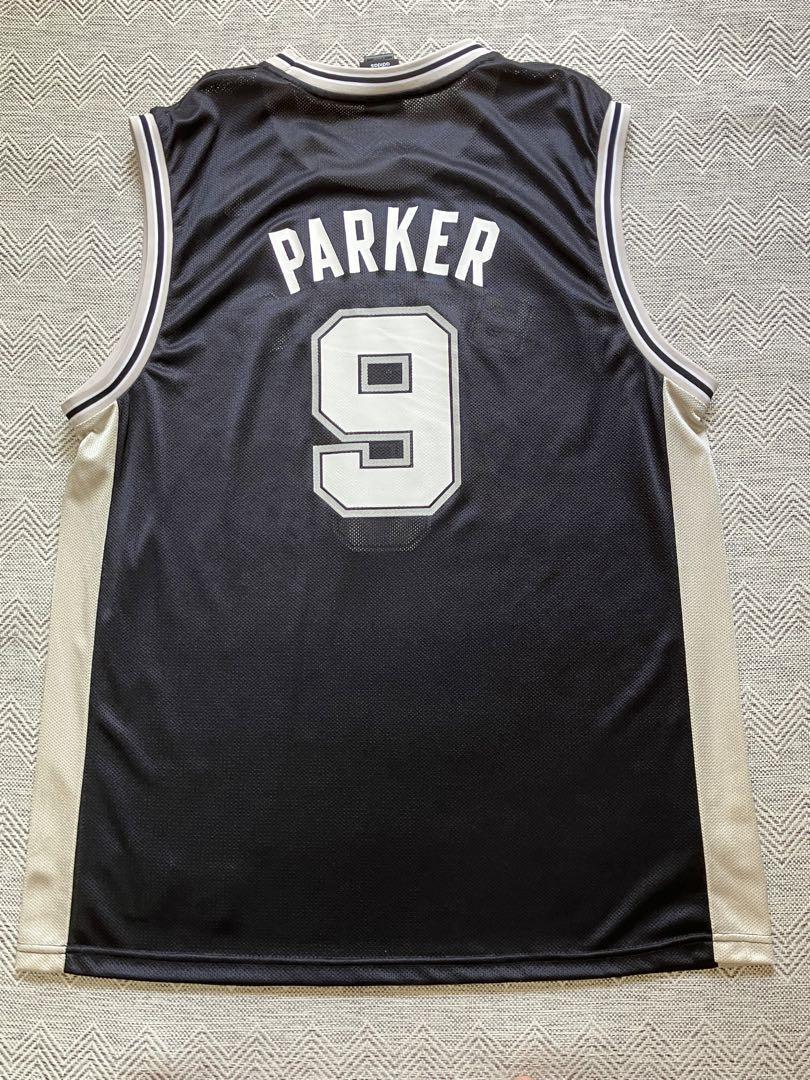 【希少】 NBA トニー・パーカー PARKER ＃9 サンアントニオ・スパーズ adidas アディダス ユニフォーム ジャージ バスケ シャツ　XL