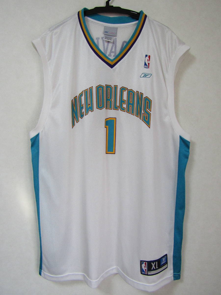 【美品】 NBA バロン・デイビス ★ HORNETS ニューオーリンズ・ホーネッツ reebok リーボック製 クラシック ユニフォーム バスケ シャツ XL_画像8