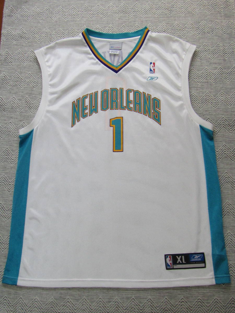 【美品】 NBA バロン・デイビス ★ HORNETS ニューオーリンズ・ホーネッツ reebok リーボック製 クラシック ユニフォーム バスケ シャツ XL_画像1