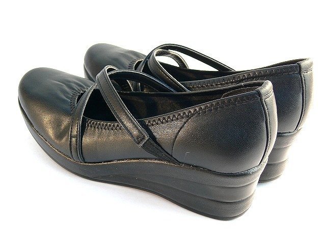 38lk 送料無料 ファーストコンタクト パンプス 靴 ストラップ 日本製 パンプス 黒 痛くない 母の日 ウェッジパンプス コンフォートシューズ_画像4