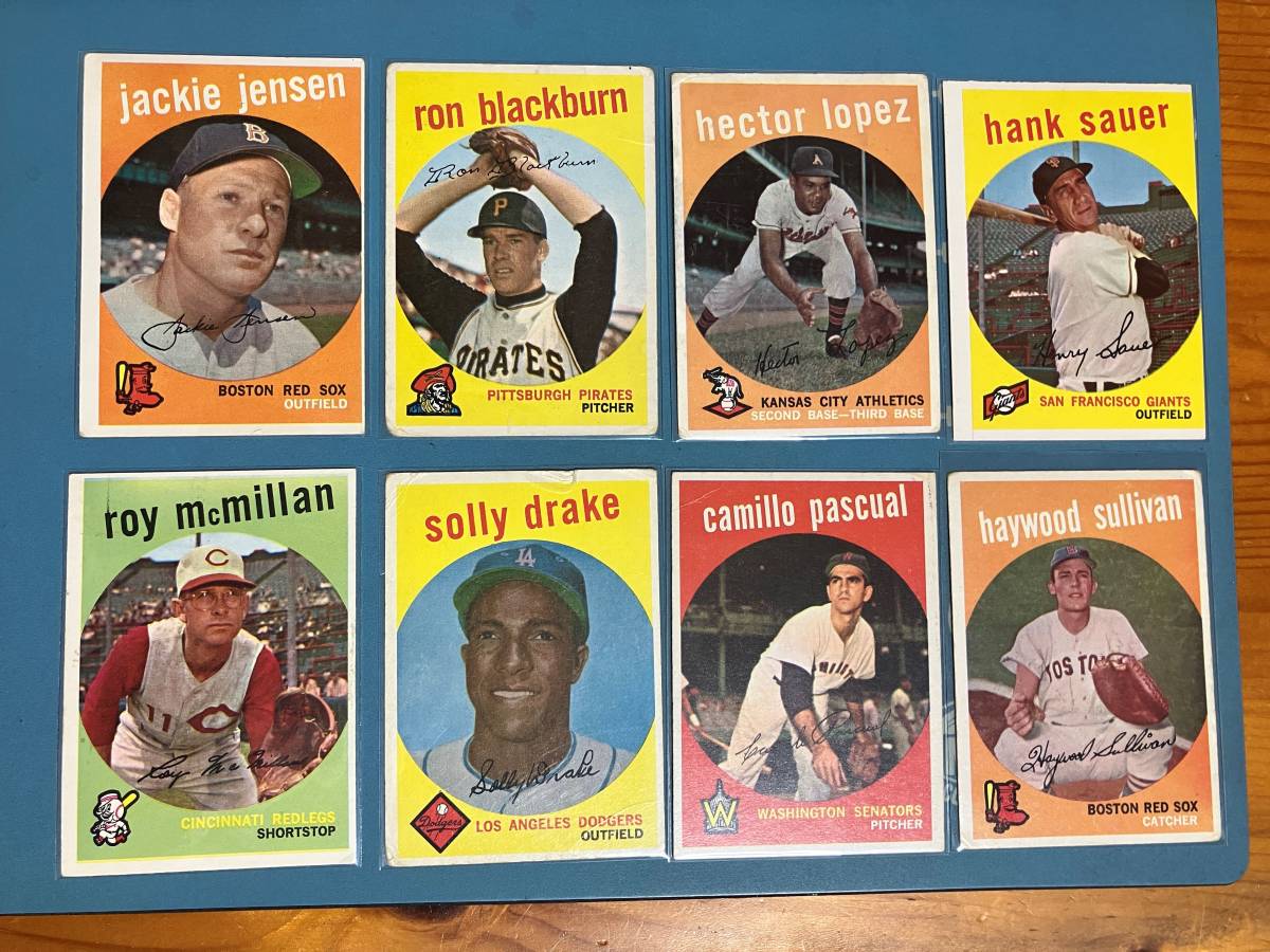 1959 Topps Baseball Starter Set D #400-504 Jackie Jensen, Hank Sauer, etc. 18 Cards All different 18枚ダブり無し