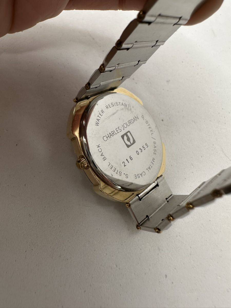 【CHARLES JOURDAN】クォーツ 腕時計 216 0365 中古品 電池交換済み 稼動品 ベルトこま付き11-7の画像4