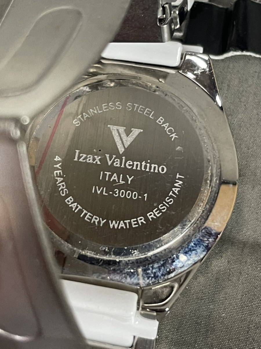 アイザック バレンチノIzax Valentino レディース 腕時計 IVL-3000-1 ホワイト 白 文字盤 シルバー SS ラインストーン ラウンド アナログ_画像4