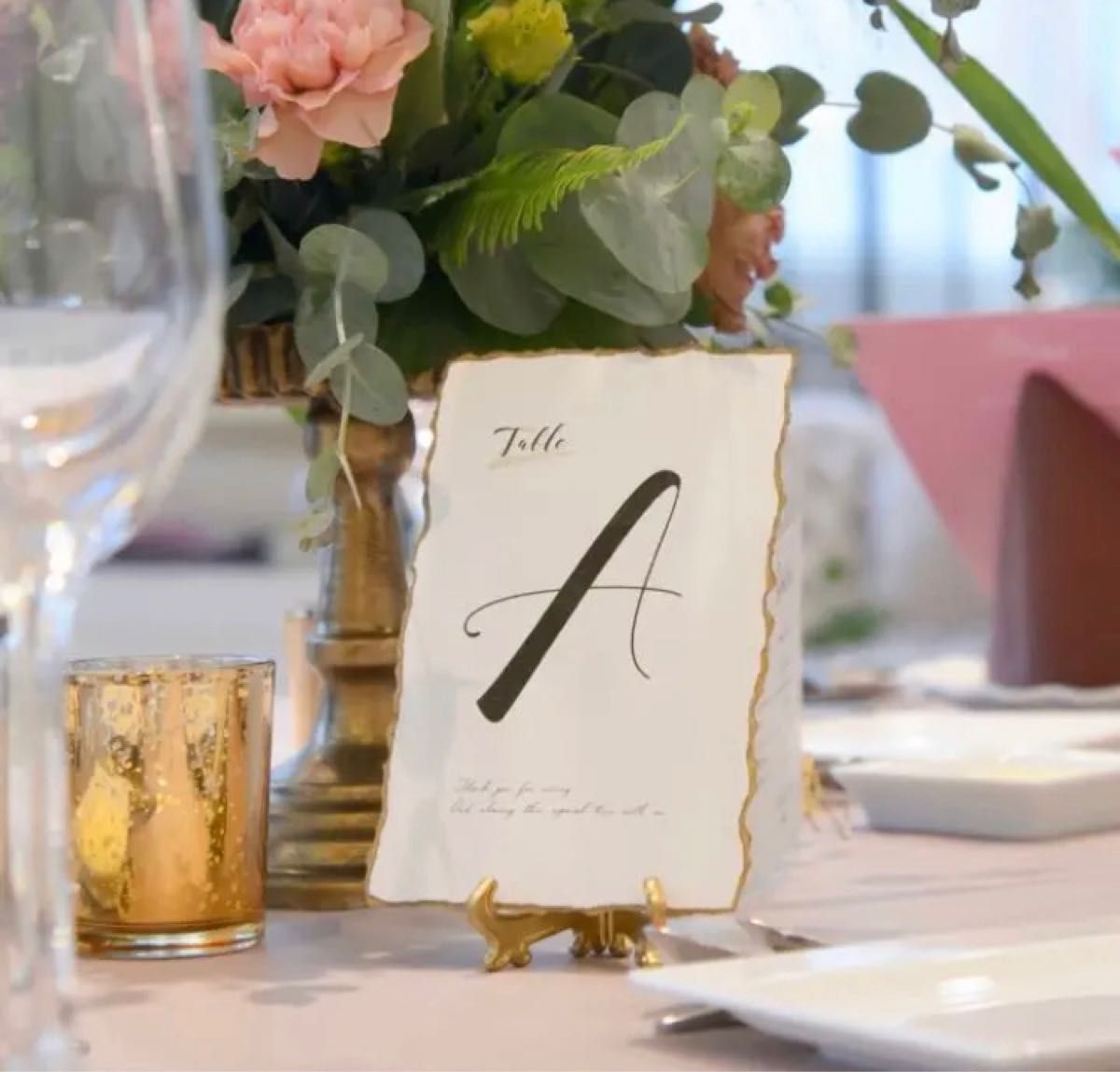 結婚式　テーブルナンバー＆イーゼル　9つセット　ローマ字