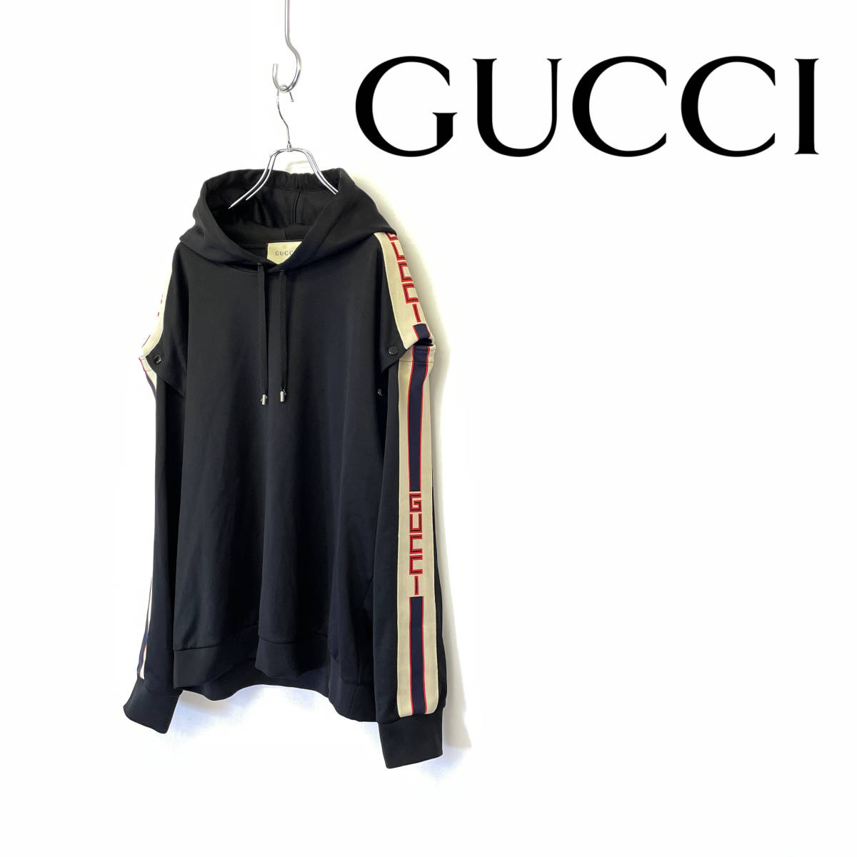 GUCCI グッチ テクニカル ジャージー 2WAY プルオーバー パーカー size