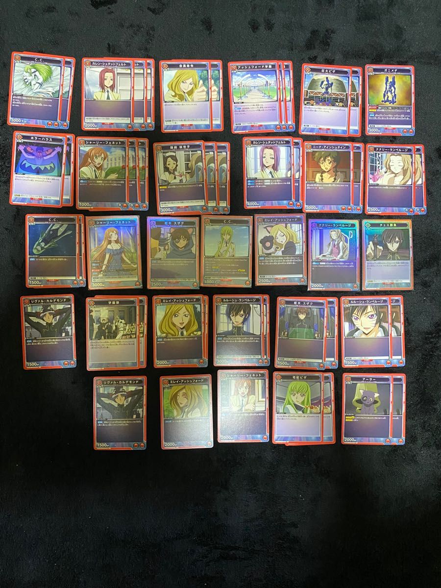 【美品】 ユニオンアリーナ コードギアス アッシュフォード 赤デッキ パーツ アッシュフォード学園 赤ピザ C.C シャーリーSR