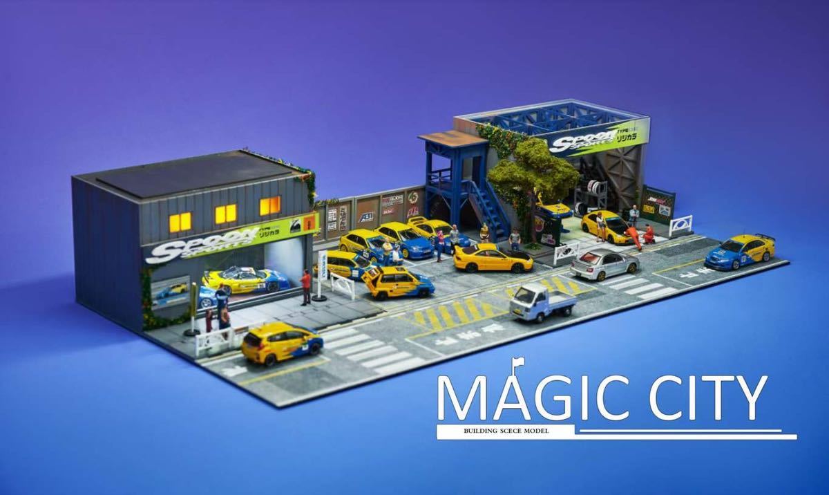1/64 Magic City ジオラマ スプーン Spoon ガレージ & 整備工場