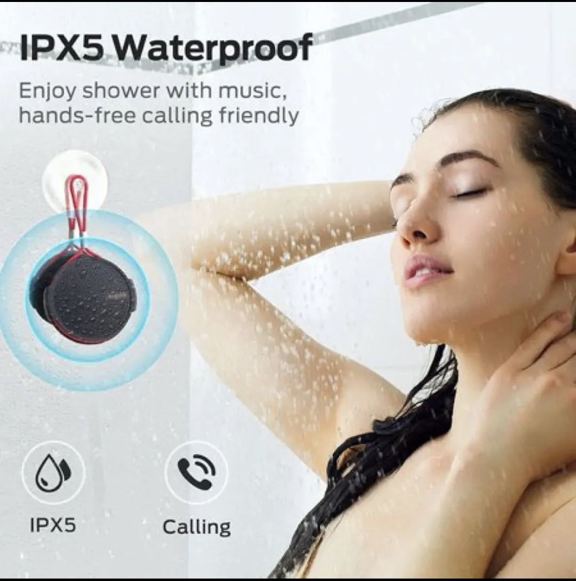 Wogofor ポータブル Bluetooth スピーカー D70 ワイヤレススピーカー マイク IPX5 防水 12時間再生 ステレオ ブルートゥースの画像5