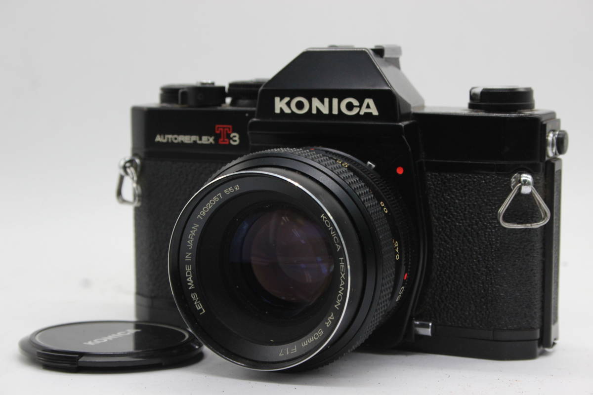【返品保証】 コニカ Konica Autorex T3 ブラックボディ Hexanon AR 50mm F1.7 ボディレンズセット C6326