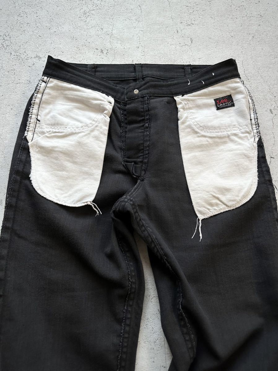 60s70s USA製 Lee LASTIC BLACK DENIM VINTAGE アメリカ製 リー 黒タグ ブラックデニム ストレッチ ビンテージ ★ リーバイス 612 606 ★_画像7