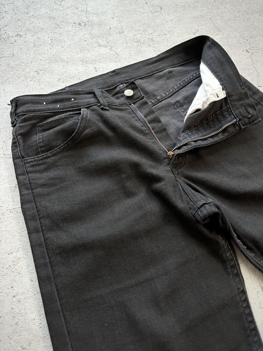 60s70s USA製 Lee LASTIC BLACK DENIM VINTAGE アメリカ製 リー 黒タグ ブラックデニム ストレッチ ビンテージ ★ リーバイス 612 606 ★_画像5