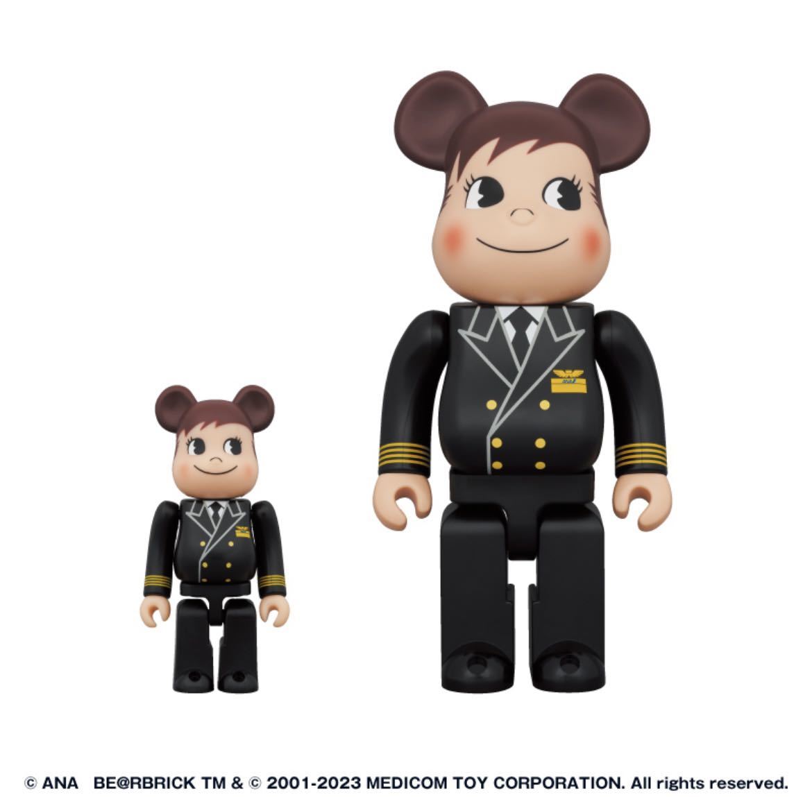 BE＠RBRICK for ANA CAPTAIN ポコちゃん ＆ CA10代目 ペコちゃん 100% & 400% 4体セット_画像2