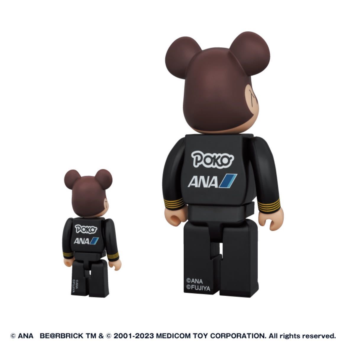 BE＠RBRICK for ANA CAPTAIN ポコちゃん ＆ CA10代目 ペコちゃん 100% & 400% 4体セット_画像4