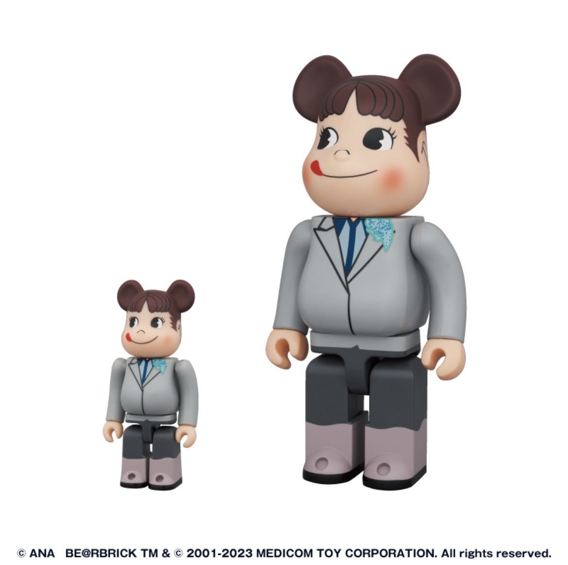 BE＠RBRICK for ANA CAPTAIN ポコちゃん ＆ CA10代目 ペコちゃん 100% & 400% 4体セット_画像6