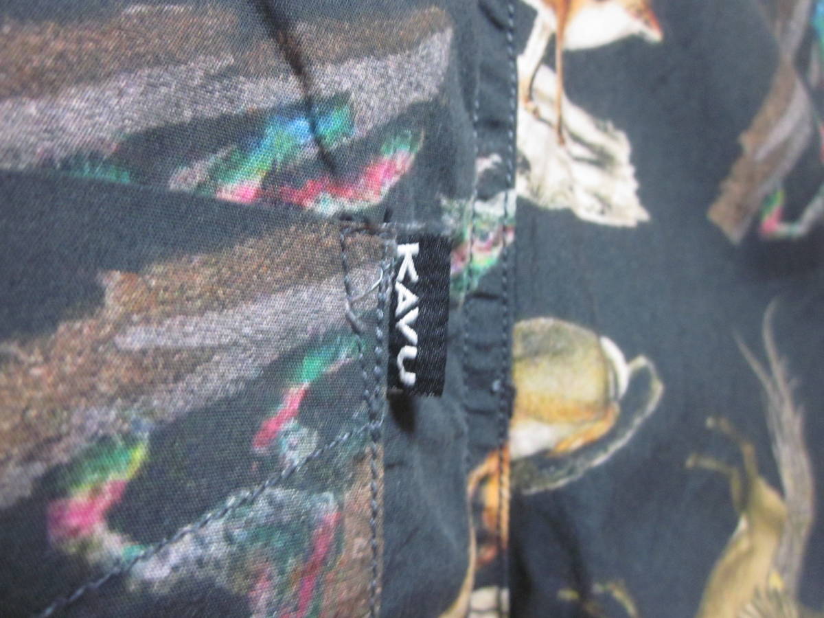 ★★★【 3/25・大幅値下げ 】KAVU 1993 カヴ―：LOCAL－WORLD WIDE：アウトドア半袖デザインシャツ：正規品・サイズ S・大きめ：送料無料の画像3