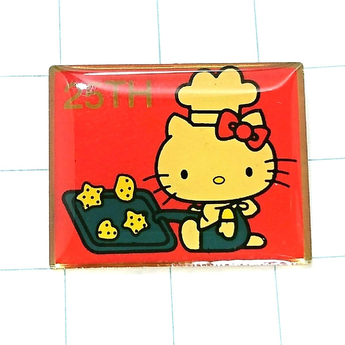  free shipping ) Hello Kitty 25 anniversary strawberry newspaper ... character PINS pin z pin badge A16748