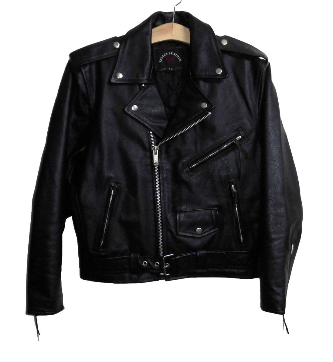 ◇美品 SELECT LEATHER セレクトレザー 裏地キルティング 牛革 ダブル