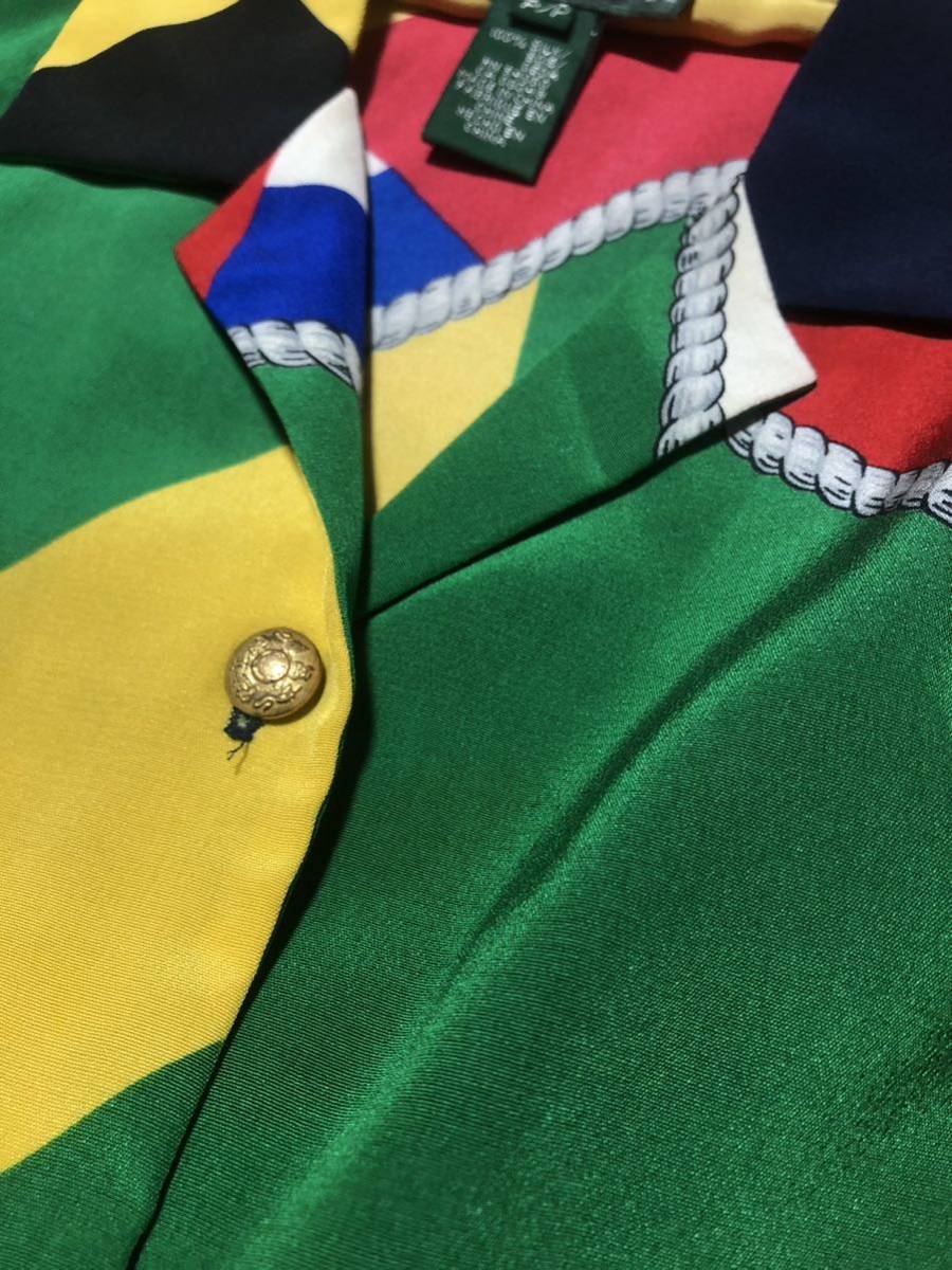 RALPH LAUREN Petite SILK SHIRTS 総柄 シルクシャツ ビンテージ