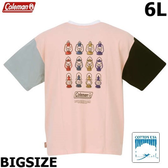 オリジナル #COLEMAN#コールマン#Tシャツ#半袖#大きいサイズ#メンズ#6L#ピンク#クレイジー#サスティナブル#環境保全#キャンプ#登山#グランピング#人気 半袖Tシャツ