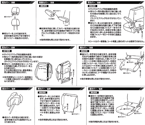 ホンダ JF3 JF4 N-BOX N-BOXカスタム H29.9-R1.10 前席 バケットシート車 専用 ソフトレザー シートカバー 車1台分 セット ブラック 黒_画像5