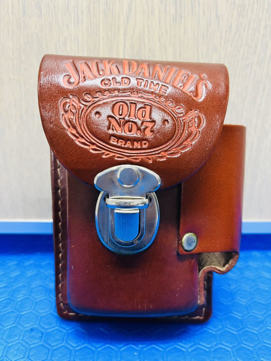 ◇JACK DANIEL'S ビンテージ タバコケース GENUINE LEATHER MADE IN USA レザー シガレットケース 中古◇_画像1