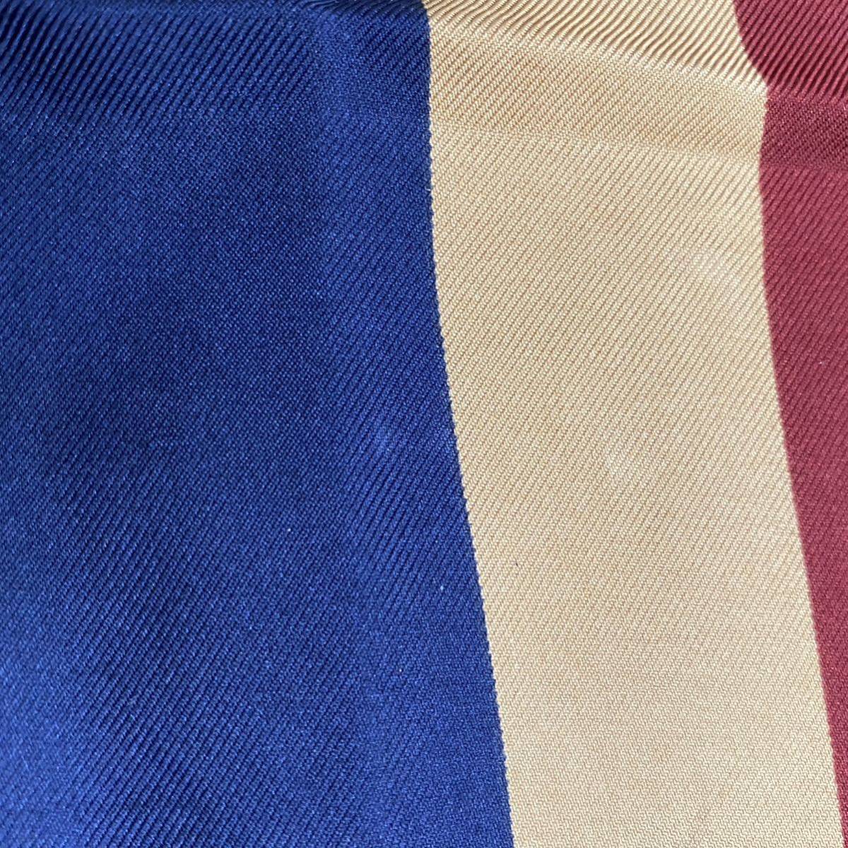Yves Saint Laurent　イブサンローラン　イヴ・サンローラン　スカーフ　ネイビー　no.7_画像8