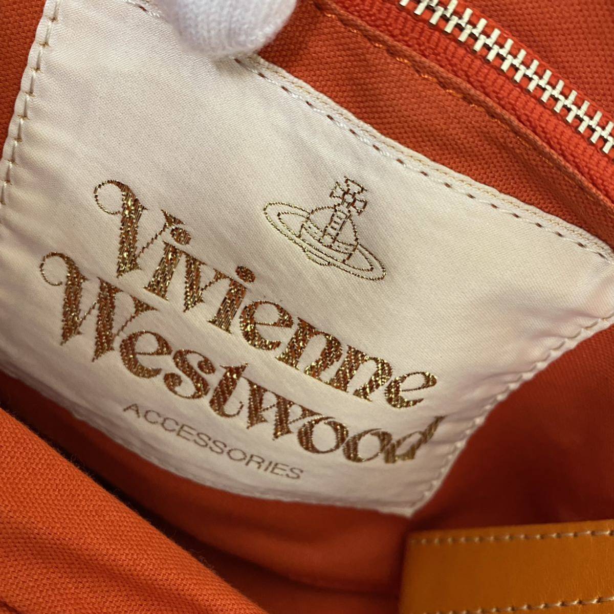 Vivienne Westwood　ヴィヴィアンウエストウッド　2way ハンドバッグ 　ショルダバッグ　コットン　レザー　no.49_画像4