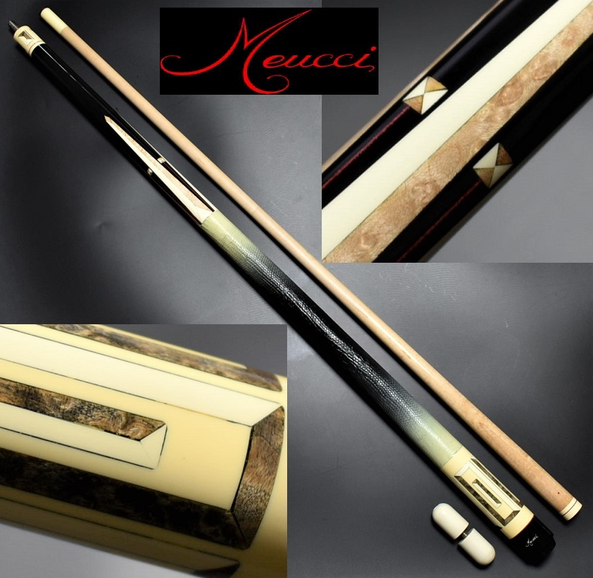 即決◆Meucci Cue saber/サーベル90' ドットシャフト リザード本革 ジョイントプロテクター付属の画像1