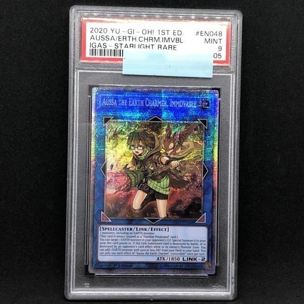 PSA9 遊戯王 英語 崔嵬の地霊使いアウス IGAS スターライト 海外 (YU-GI-Oh! Aussa the Earth Charmer Immovable 1st Edition-Starlight