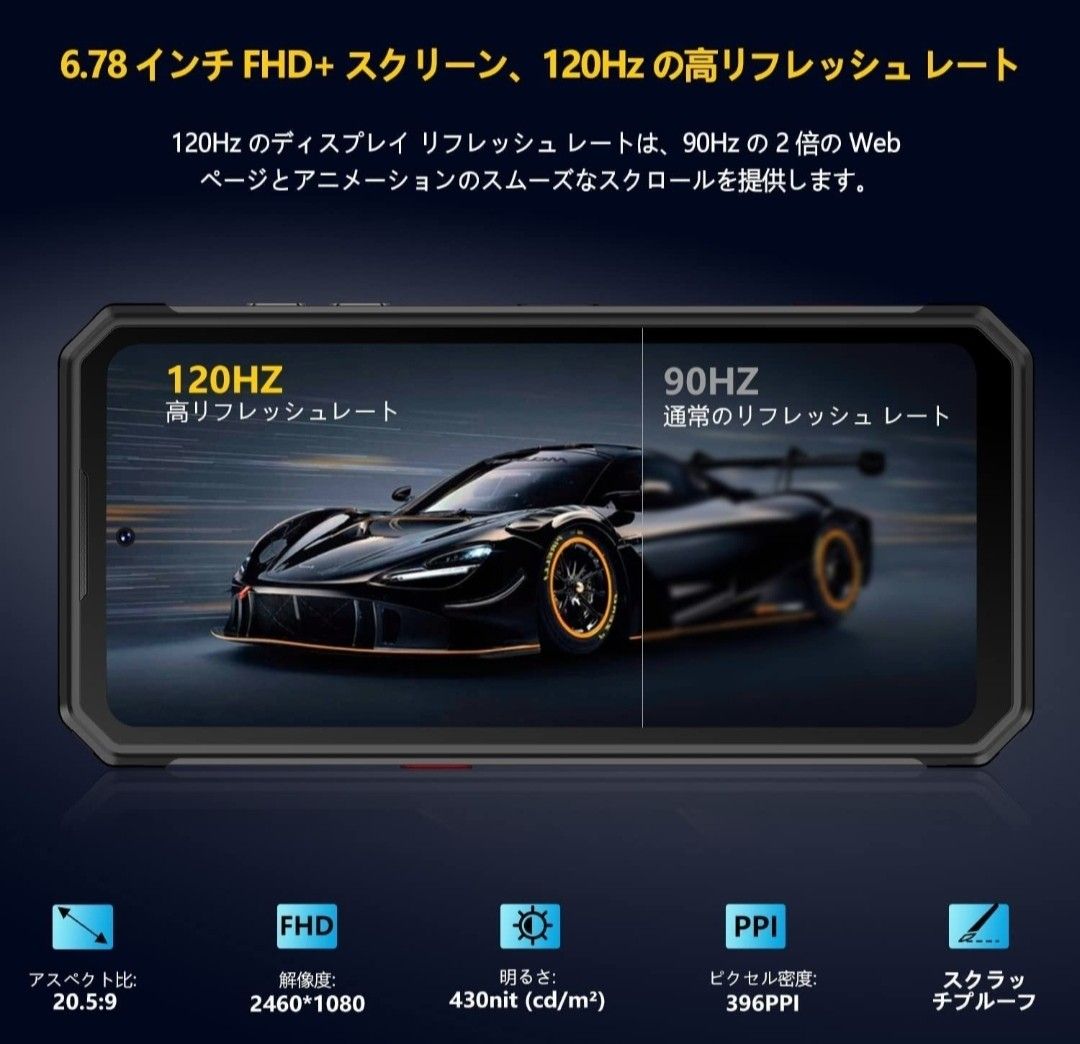 超美品OUKITEL WP21 SIMフリー 17GB RAM+256GB ROM 9800mAhバッテリ