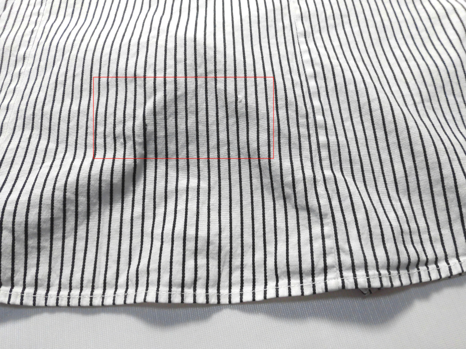 トルネードマート TORNADO MART ストレッチ素材 ストライプ柄 半袖 シャツ サイズＬ ホワイト 古着 メンズ トップス_画像9