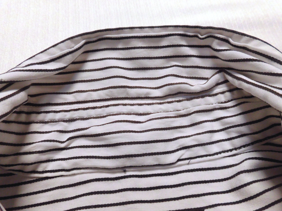 トルネードマート TORNADO MART ストレッチ素材 ストライプ柄 半袖 シャツ サイズＬ ホワイト 古着 メンズ トップス_画像5