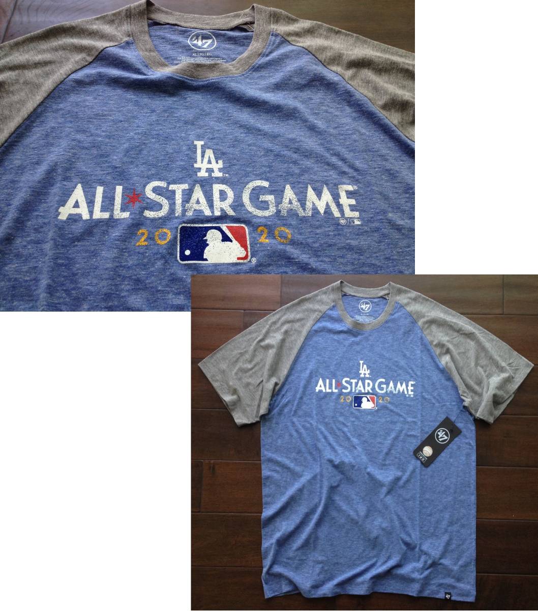 【既決USA】MLB ・ メジャーリーグベースボール@完売胸元【LA ALL STAR GAME】ロゴ入Tシャツ【ALL STAR GAME 2020 Tee】Blue x Grey @2XL_画像1