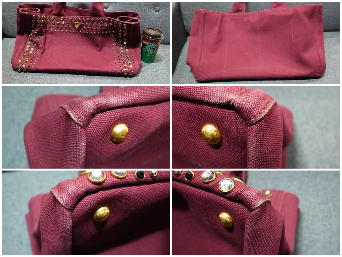 正規品☆プラダ カナパトート カナパ ビジュー カナパL バッグ 財布