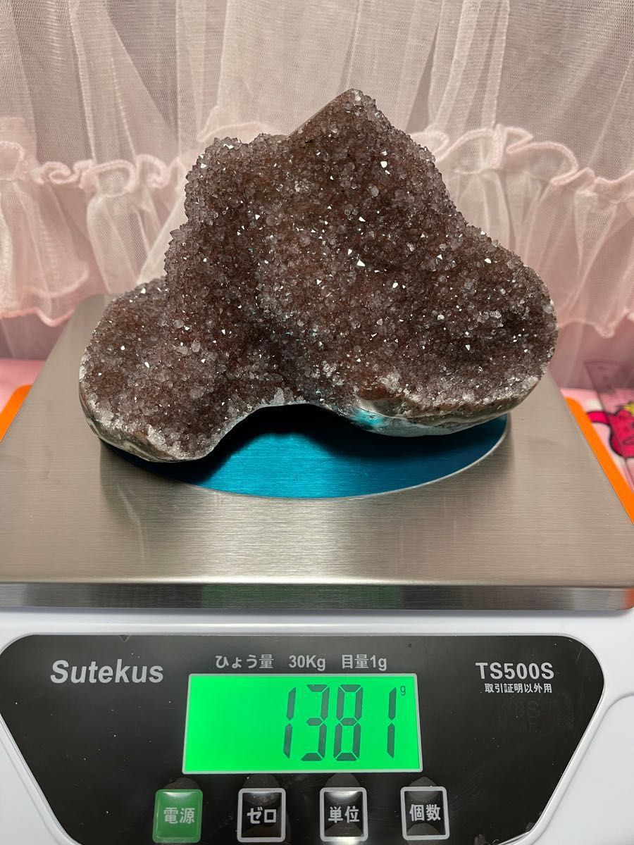 綺麗 大きい^_^ セール 原石 天然石 浄化 ウルグアイ産 アメジスト 赤系 クラスター ⑧