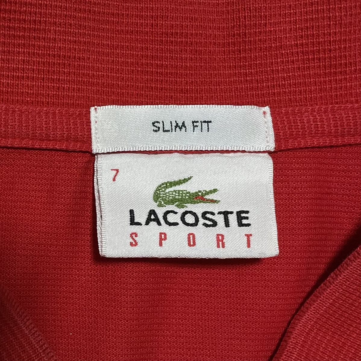 【人気アイテム】LACOSTE ラコステ 半袖 ポロシャツ ビッグサイズ サイズ7 レッド ワニ 23-95