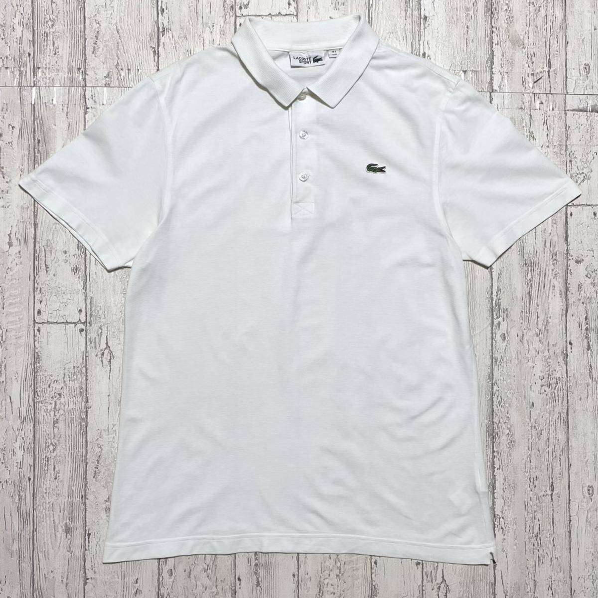 【人気アイテム】LACOSTE ラコステ 半袖 ポロシャツ サイズ4 ホワイト ワニ 23-133_画像4