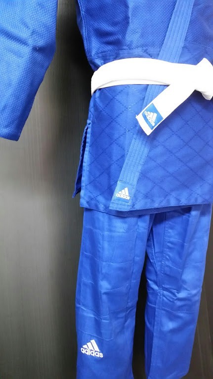 150cm 2 number adidas Adidas blue judo put on J350B BLUE/White white with belt top and bottom set new goods 