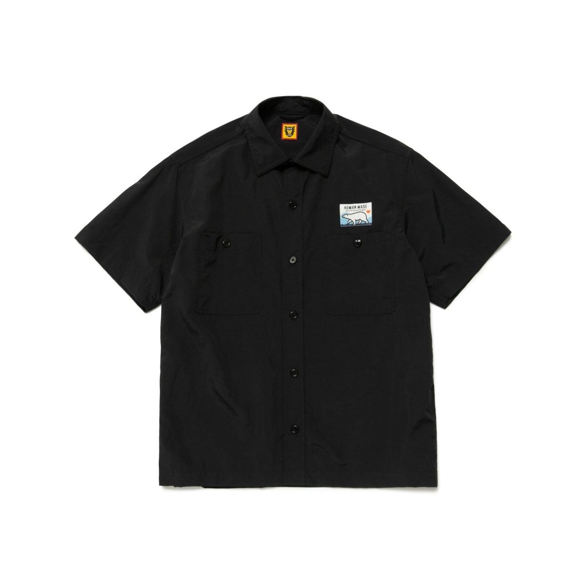 サイズM HUMAN MADE CAMPING S/S SHIRT BLACK キャンプシャツ ヒューマンメイド