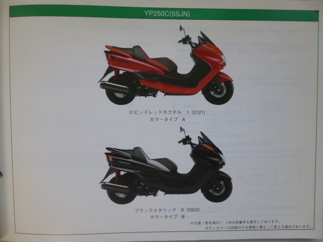 ヤマハ パーツリストマジェスティYP250C（５SJN)5SJ-28198-1E-JA送料無料