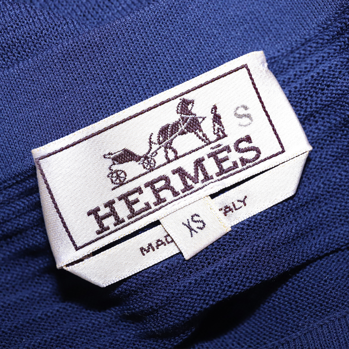本物 極上品 エルメス 絶盤 18SSランウェイ限定 ワッフルボーダー クルーネックTシャツ メンズXS トップス 国内正規品 HERMES_画像5