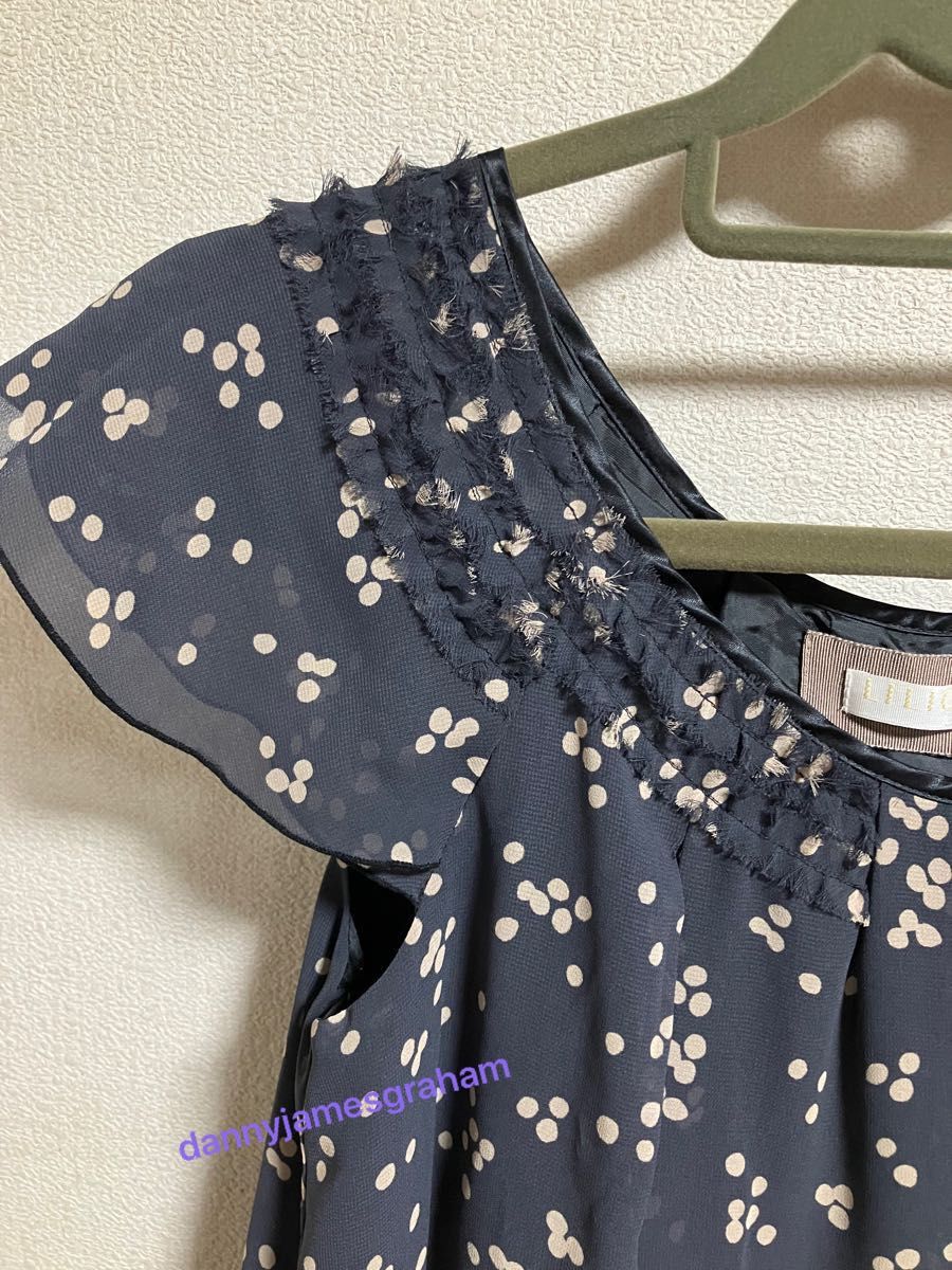 ワンピース LILICROBE  日本製 レディース リリクローブ  半袖  柄物  水玉  フレンチスリーブ 総柄 