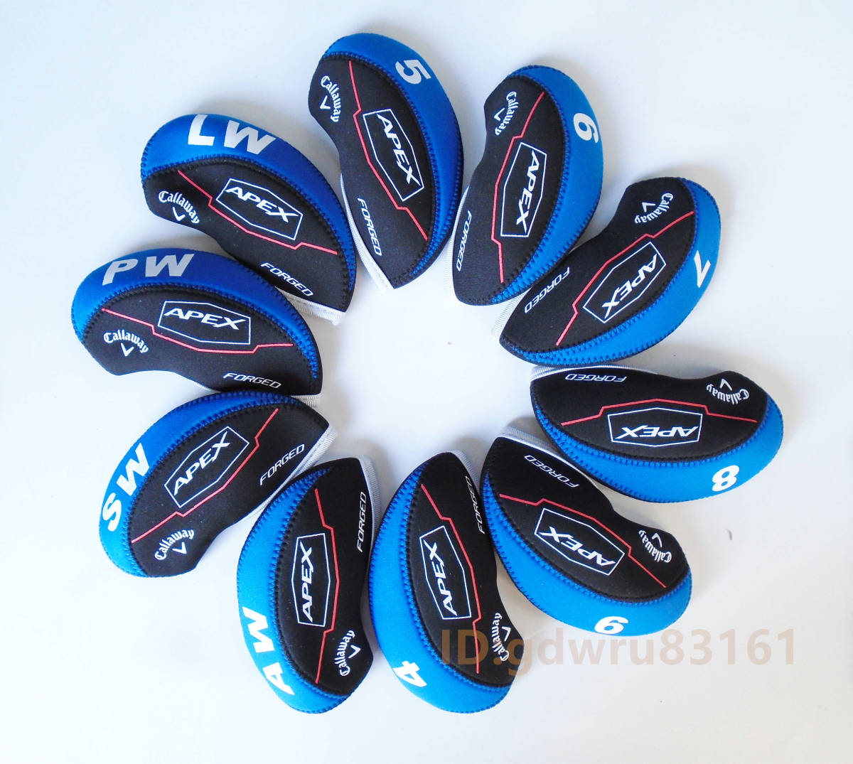 アイアンカバー Callaway 着脱らくらく APEX 黒*青 10個セット_画像3