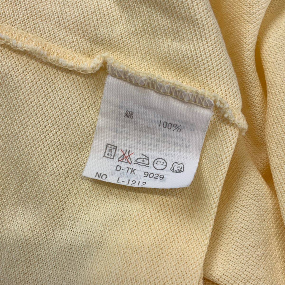 80‘s CHEMISE LACOSTE シュミーズ ラコステ 鹿子 半袖 ポロシャツ メンズ 4 Mサイズ ペールイエロー ゴルフ golf_画像10