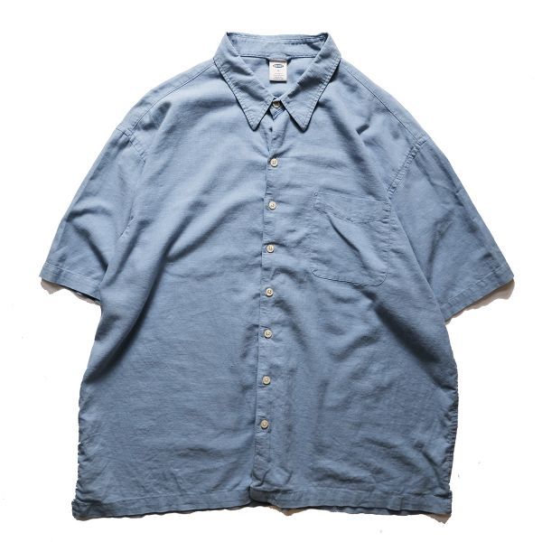 スペシャルオファ (XL) 半袖 ボックスシャツ リネン×コットン オールドネイビー 00's 水色系 2003年製 NAVY OLD ギャップ GAP オールド 旧タグ 00年代 無地 XLサイズ以上 スペシャルオファ (XL) 半袖 ボックスシャツ リネン×コットン オールドネイビー 00's 水色系 2003年製 NAVY OLD ギャップ GAP オールド 旧タグ 00年代 無地 XLサイズ以上