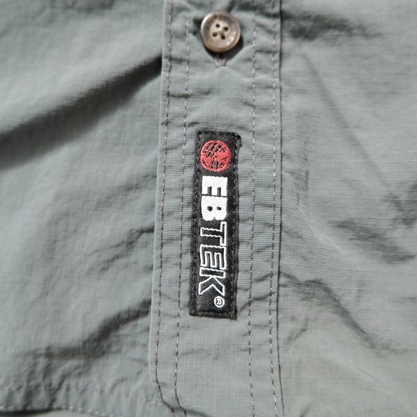 90's エディーバウアー EBTEK リップストップ ナイロン フィッシングシャツ 半袖 (S) 緑 90年代 旧タグ オールド アウトドア_画像6