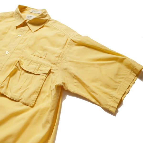 90's 00's ORVIS オービス マルチポケット コットン シャンブレー? フィッシングシャツ (M) 黄色系 90年代 旧タグ オールド Y2k レア_画像3