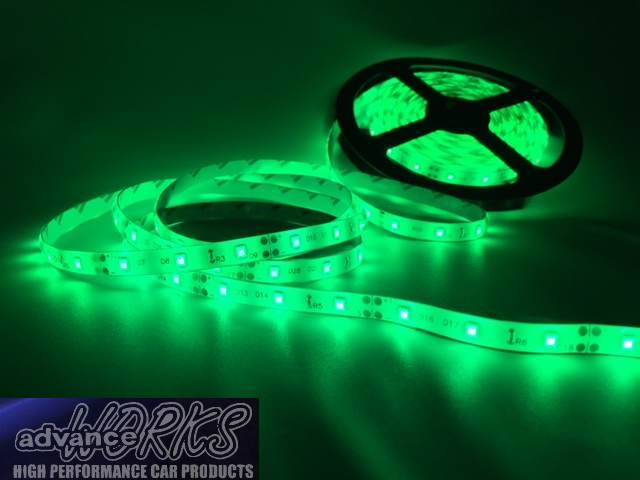 緑グリーン 100センチledチューブライト 防水 12v車用 カット可能 3m両面テープ付 バイク アンダーネオン 室内 ドアランプ テープライト