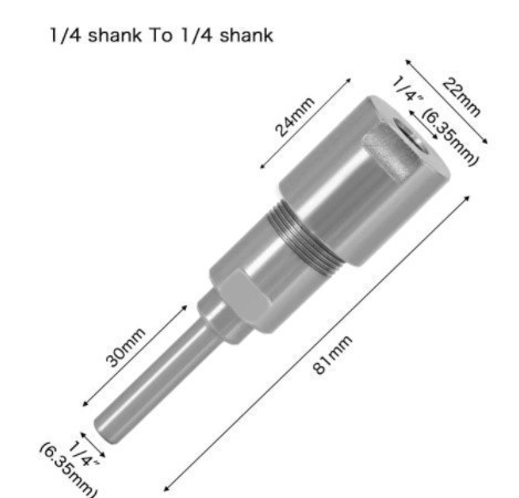 Mz408☆シャンクサイズが選べる☆ルータービット延長ロッド＆トリマーカッター★6mm or　1/4(6.35mm) or 8mm or 12mm or 1/2(12.7mm)_★サイズ２